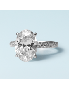 Oval Solitaire Engagement Ring (with pave)