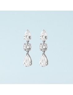 Three Stone Drop Earings