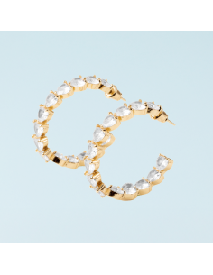 Crecent Diamond Hoops